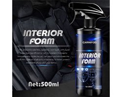 TLVX Auto Interieur Reiniger 500ML Spray Fles / Vlekken Bekleding Reinigen Stof / Leer / Suede / Interior Foram Cleaner / Boot Stoelen schoonmaak / Auto dashboard schuimreiniger / Vlekken Verwijderen Bankstel / Auto panelen schoonmaken / Effectief!