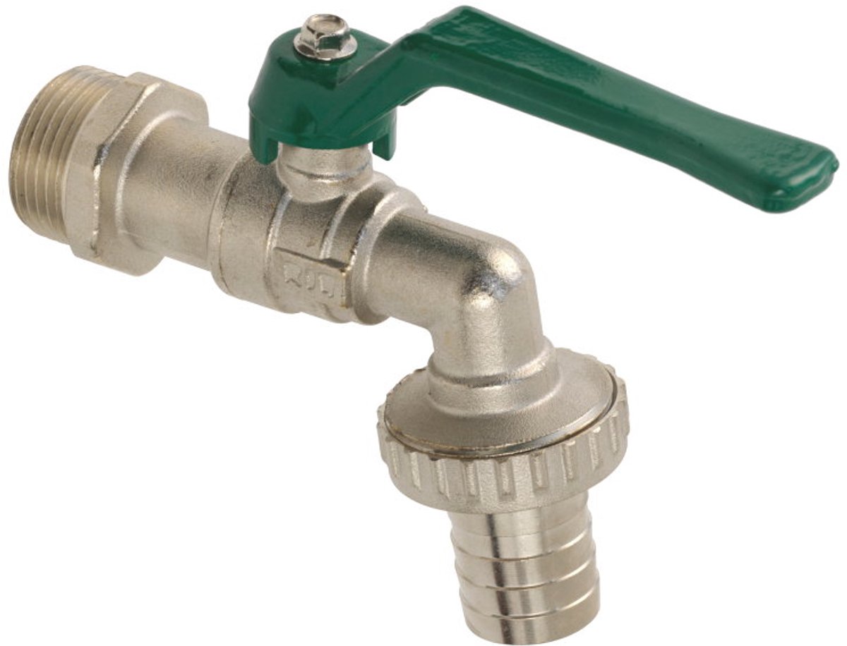RIV tap-kogelkraan - messing verchroomd - buitendraad x slangwartel - type 5600 - 16 bar - ¾"