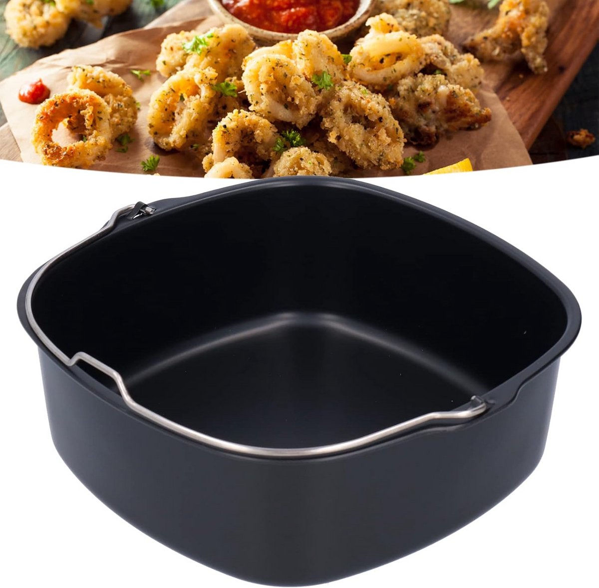 Vierkante Bakvorm - Geschikt voor Airfryer - 22 cm Cakevorm van Ijzer