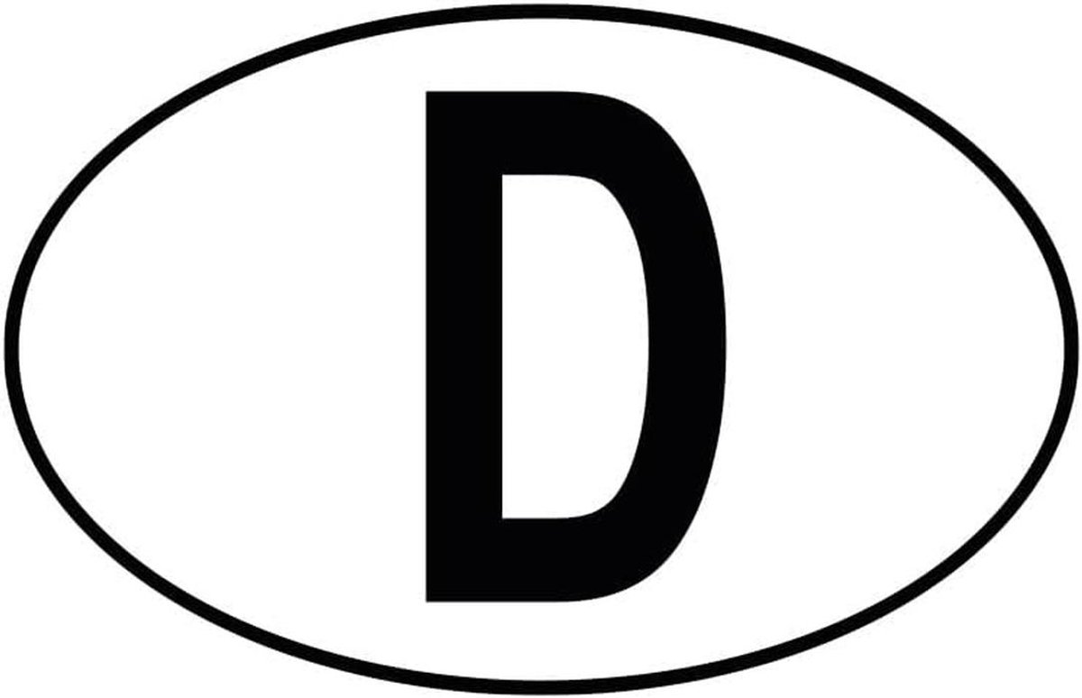 Ovale Landcode Sticker D voor Auto, Motor, Vrachtwagen en Aanhanger - Duitsland Kenteken