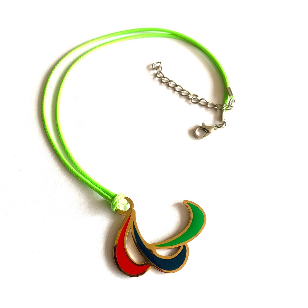 SportPresent® - Ketting - Groen - Paralympische Spelen - Torino 2026 - Agitos - Rolstoel - Handicap - Beijing - Kleur - Sportsieraad - Sieraden - Sportsieraden