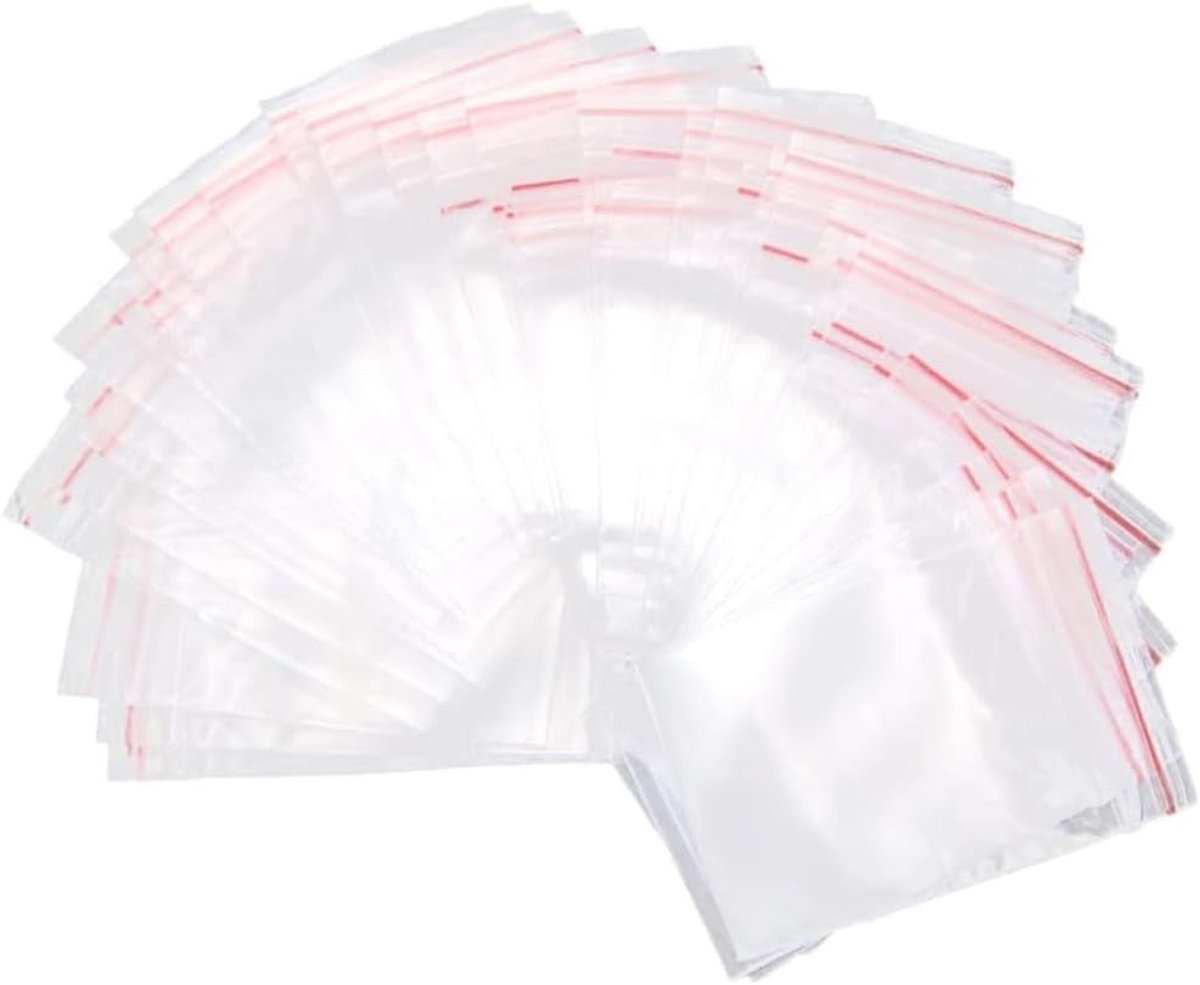 100 Hersluitbare Ziplock Zakken – Opvouwbare Sluitzakjes (15x20 cm) voor Voedsel en Opslag