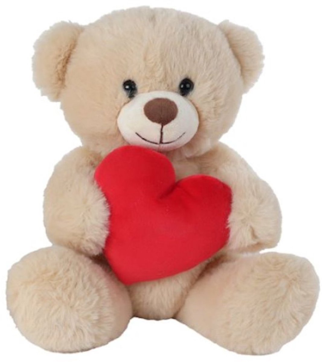 Take Me Home pluche beer bruin met rood hart 21 cm