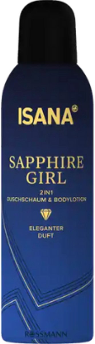 2in1 Douchegel & Bodylotion Sapphire Girl - ISANA | 1x 200ml - Amandel & Jasmijn | Reiniging en Verzorging in één
