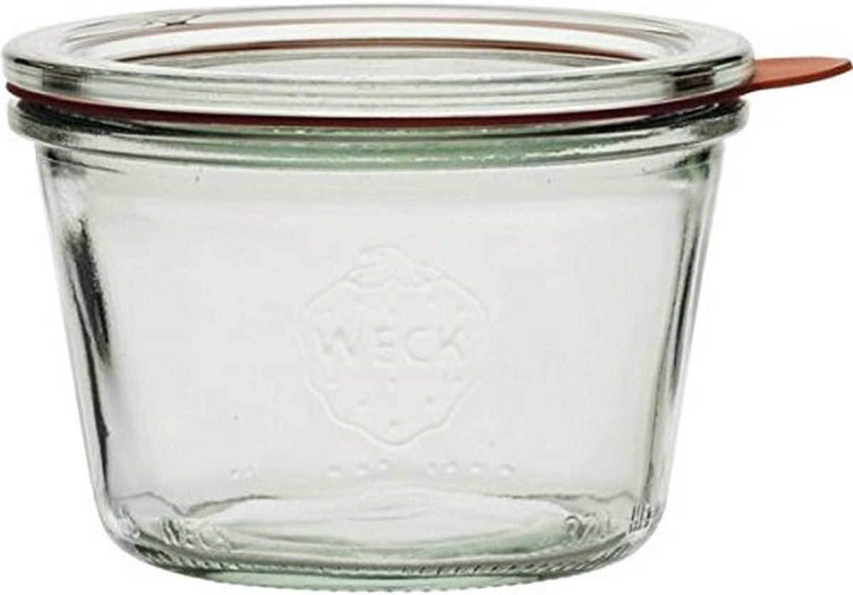 Weck Potten Set van 4 met Glazen Deksel 250 ml voor Inmaken en Bewaren