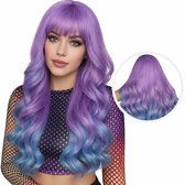 Perruque Unicorn SassyGoods - Perruques Sassy Goods pour femmes, Cheveux longs - Perruque - Lavable - Incl. Filet à cheveux - Blauw violet - 65 cm