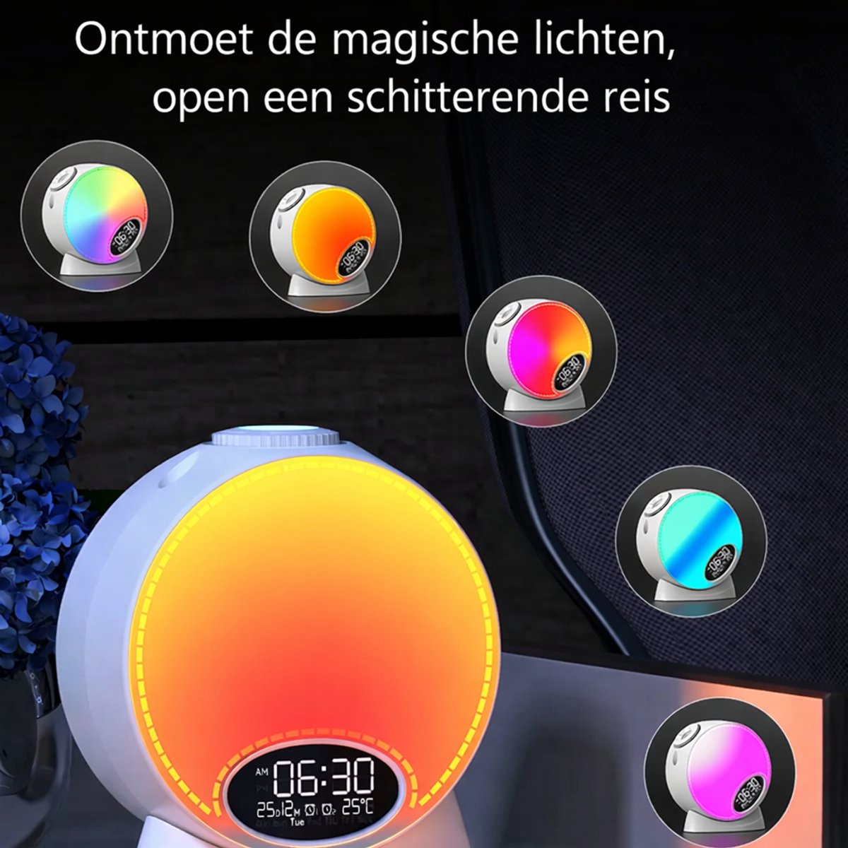 Galaxy Projector – Sterrenprojectie Wekker met Bluetooth Speaker – Nachtlampje met Rustgevende achtergrondgeluiden – 12 Lenzen Sterrenprojectie – verlichtingsapparaten – foto 2