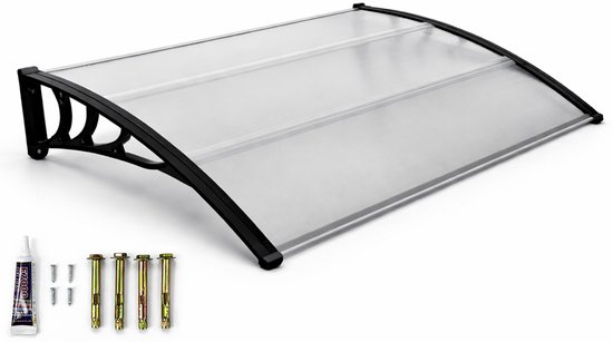 Foto: Dreamble deurluifel 120 100 cm stormbestendig transparant polycarbonaat incl montagelijm instructievideo