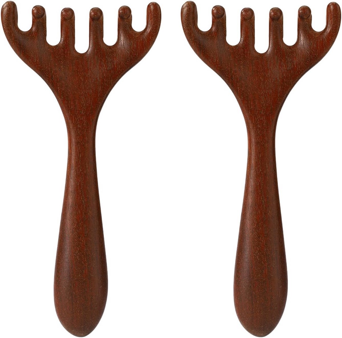 2x Houten Hoofdhuid & Gezicht Massagetool voor Ontspanning Nek en Schouders