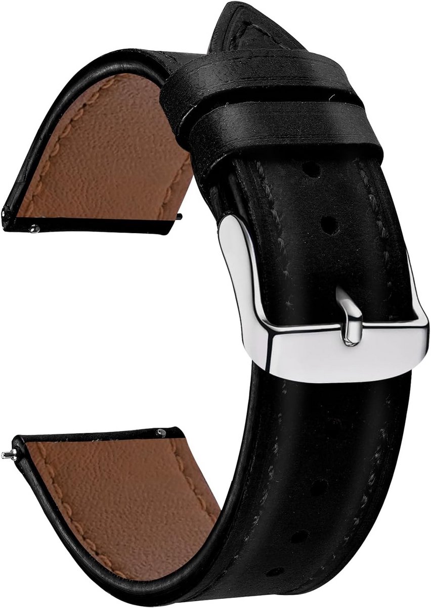 Leren Horlogeband 20mm 22mm - Zacht Leer, Verstelbaar Roestvrijstalen Gesp - Universele Horloge Armband voor Dames en Heren
