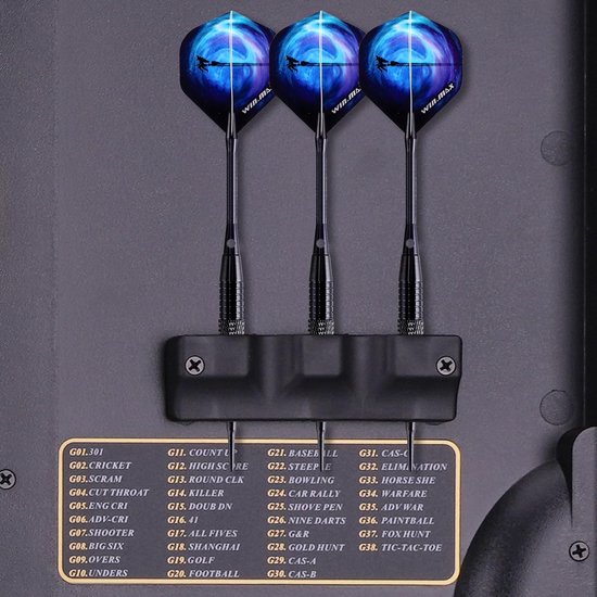 MELVRA Elektronisch Dartbord - Dartbord met Kast - LED Display - Digitaal - Inclusief 12 Softtip Darts - Dartset voor Volwassenen - Dartkabinet van MELVRA — afbeelding 4