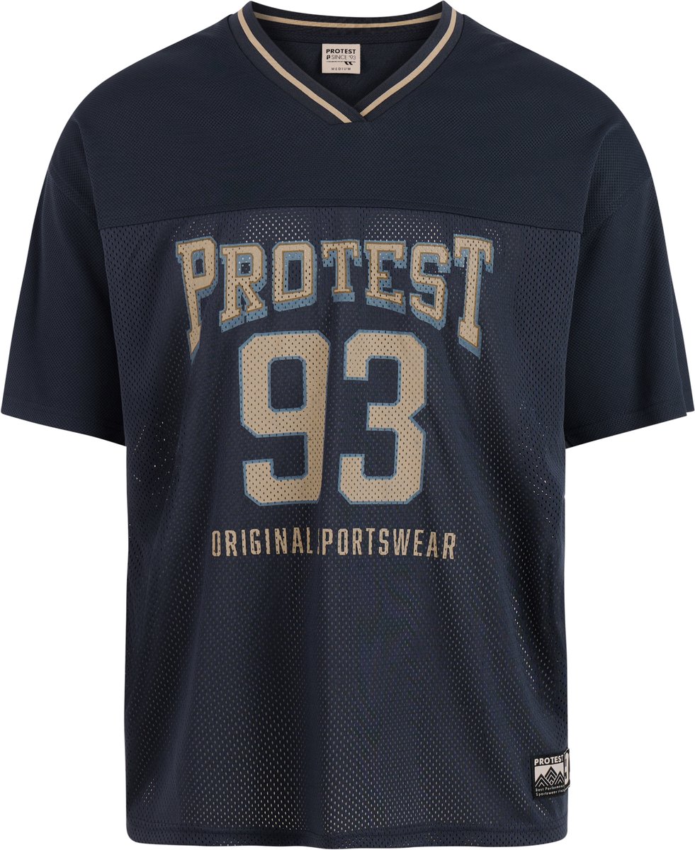 Protest PRTAinsley T-shirt Heren Korte mouwen V hals Loose fit Marineblauw