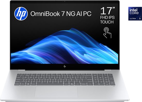 HP OmniBook 7 NGAI 17-dc0751nd - Copilot+ Laptop - 17.3 inch - Intel® Core™ Ultra 5 Processor 226V - 16 GB RAM - 512 GB SSD- Windows 11 Home - HP - Hoofdafbeelding