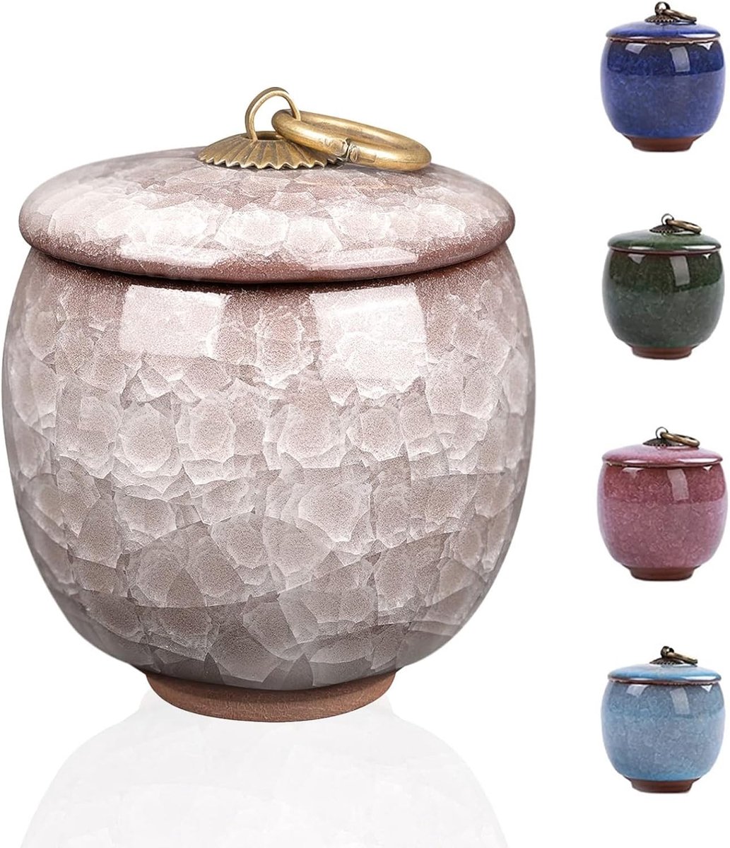 Mini-Urn - Keramiek - Diamant-Design - Wit - 170ml - Gedenkteken voor As, Haar of Tandjes - Kleine Huisdier-Urn - 8x9.5cm