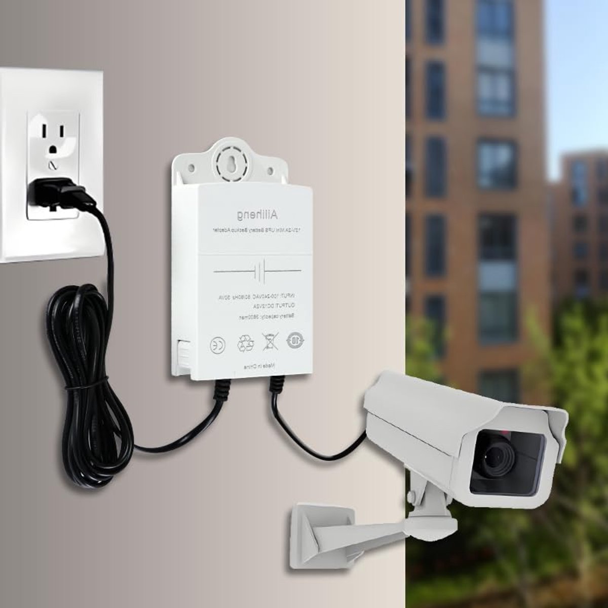 12V Voedingsadapter voor Buiten camera's - Mini UPS met 3600mAh Capaciteit