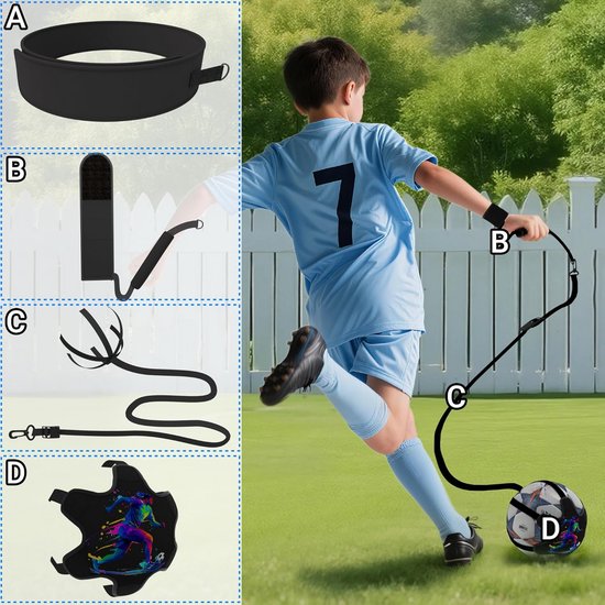 Voetbal Training Set 2-in-1: Solo Kicktrainer met Elastische Band en Polsband — afbeelding 2