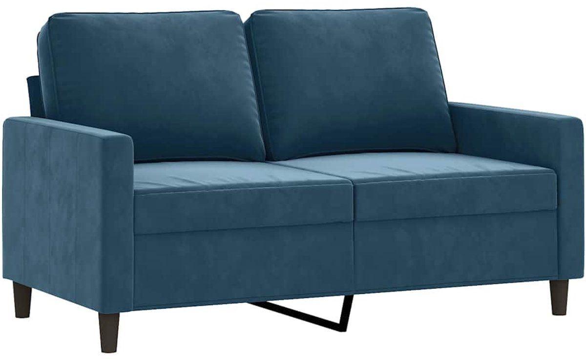 vidaXL Tweezitsbank - 120 - cm - fluweel - blauw