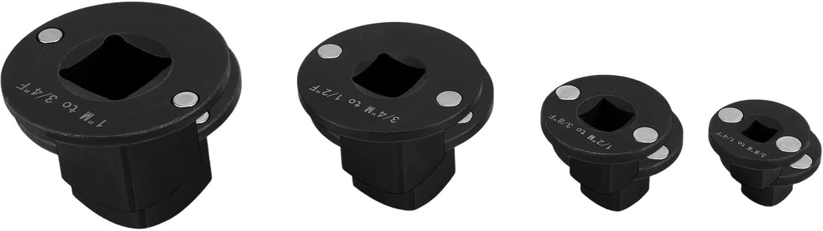 4-Delige Lage Profiel Impact Stekker Adapter Set - Magnetische Aandrijver Voor Krappe Ruimtes