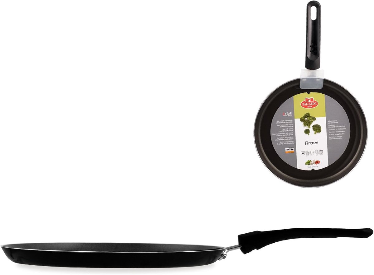 Crêpe Bakplaat met Handvat - Zwart - Ø 25 cm