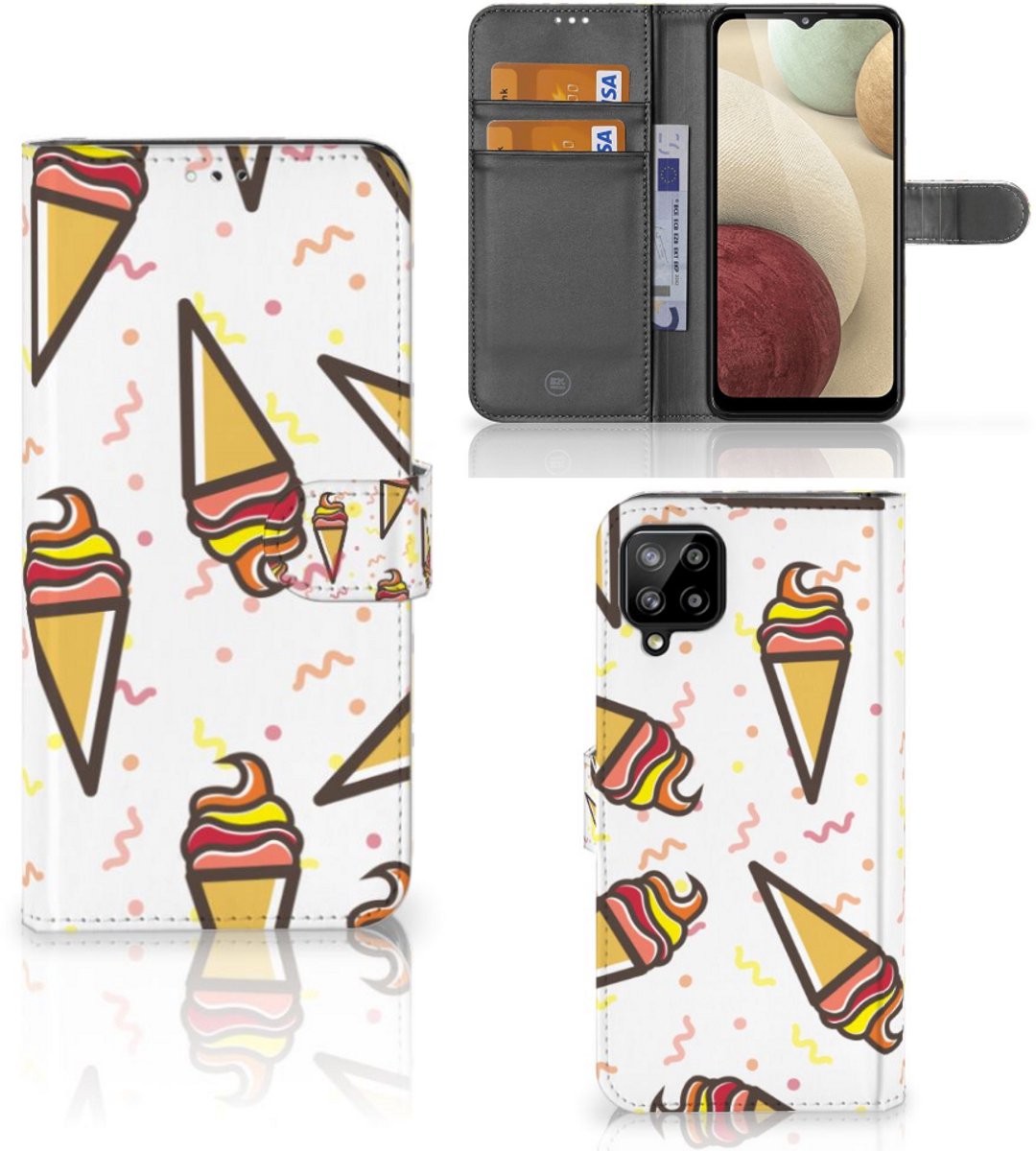 Book Case voor Samsung Galaxy A12 Book Cover Icecream