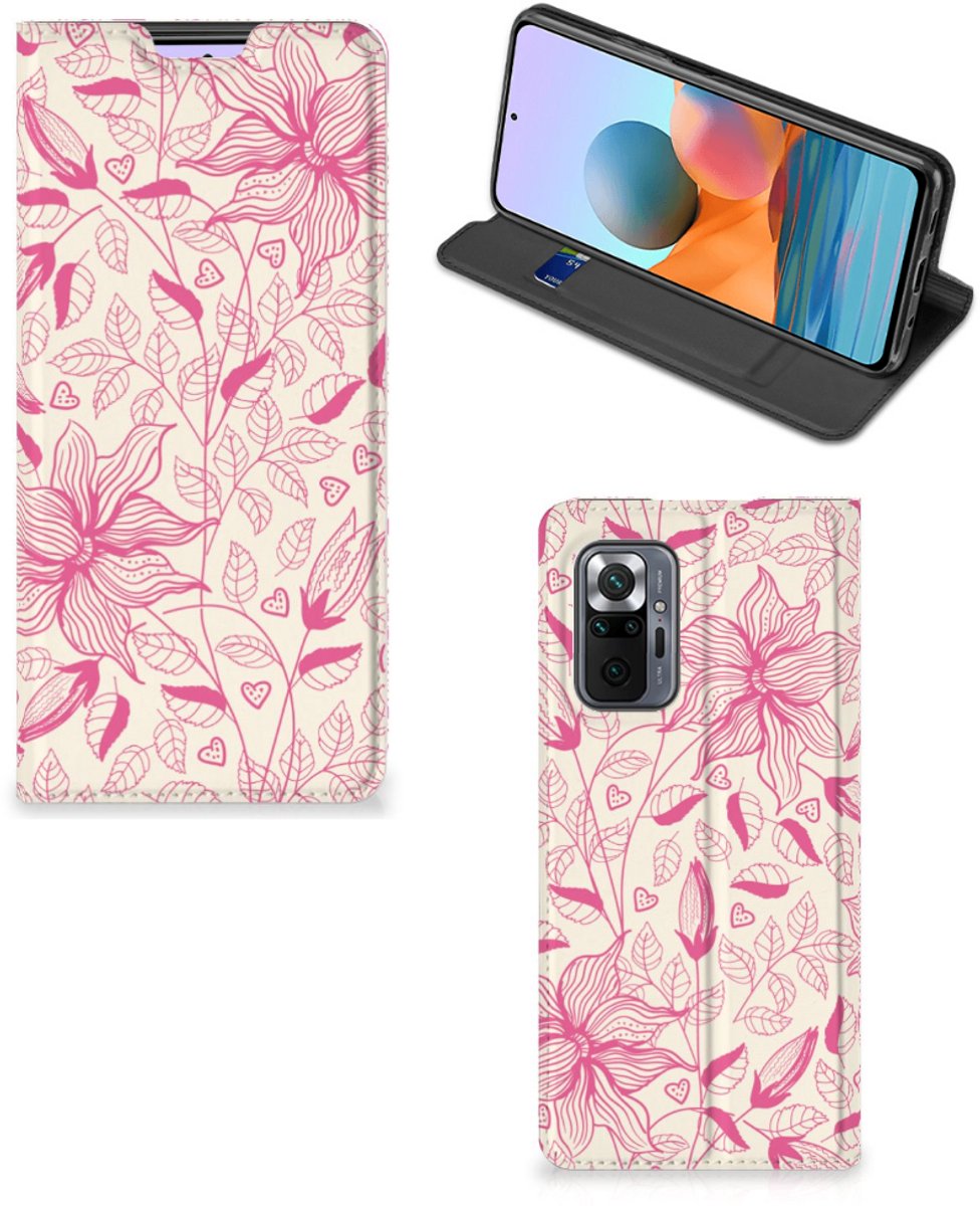 Xiaomi Redmi Note 10 Pro Smart Cover Pink Flowers