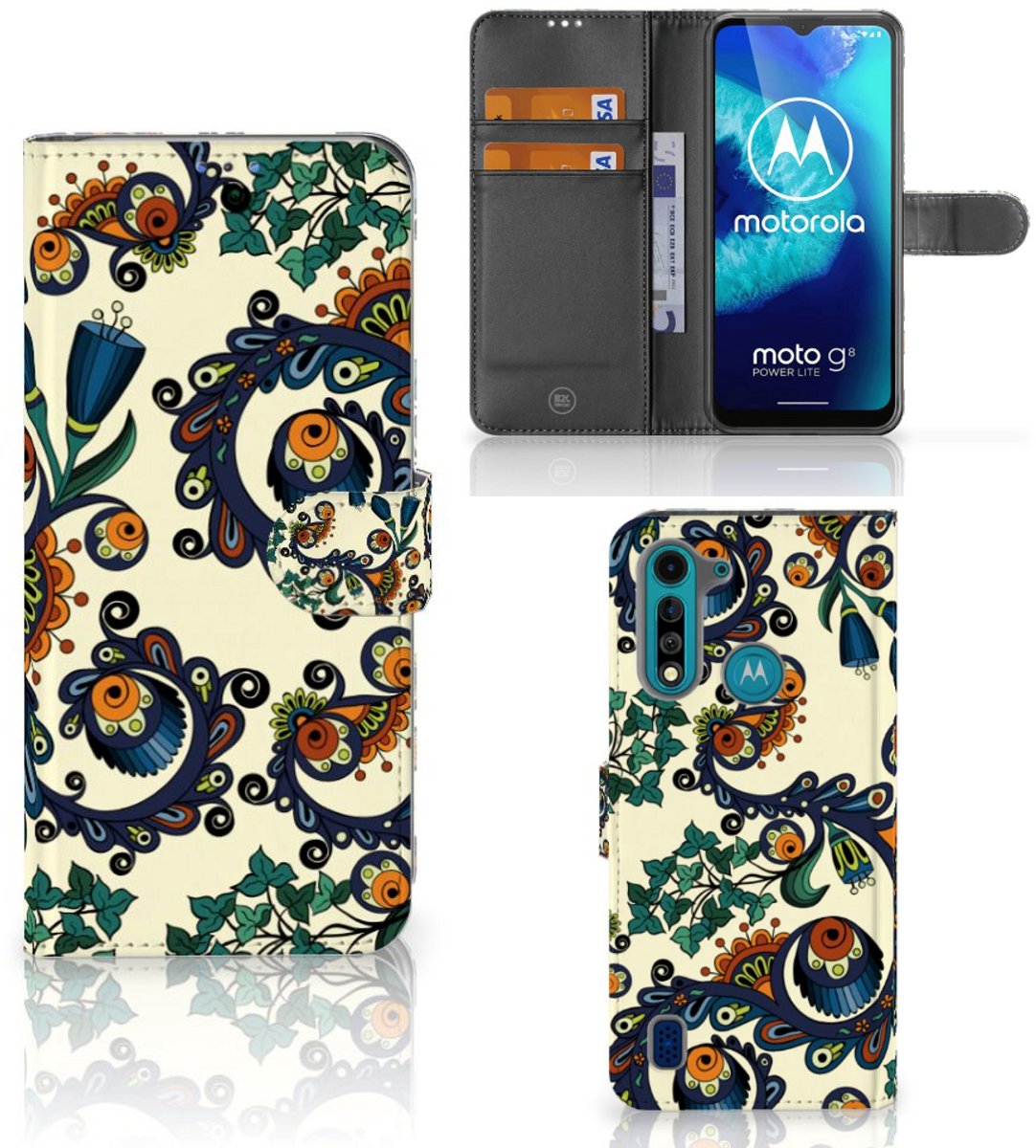 Wallet Case Motorola G8 Power Lite Barok Flower