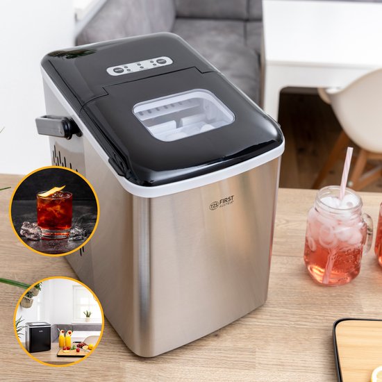 TZS First Austria IJsblokjesmaker - 1.8L Ijsblokjesmachine - 9 blokjes in 7 minuten - 120W - Draagbaar - RVS - Zelfreinigingsfunctie van Tzs First Austria — afbeelding 4