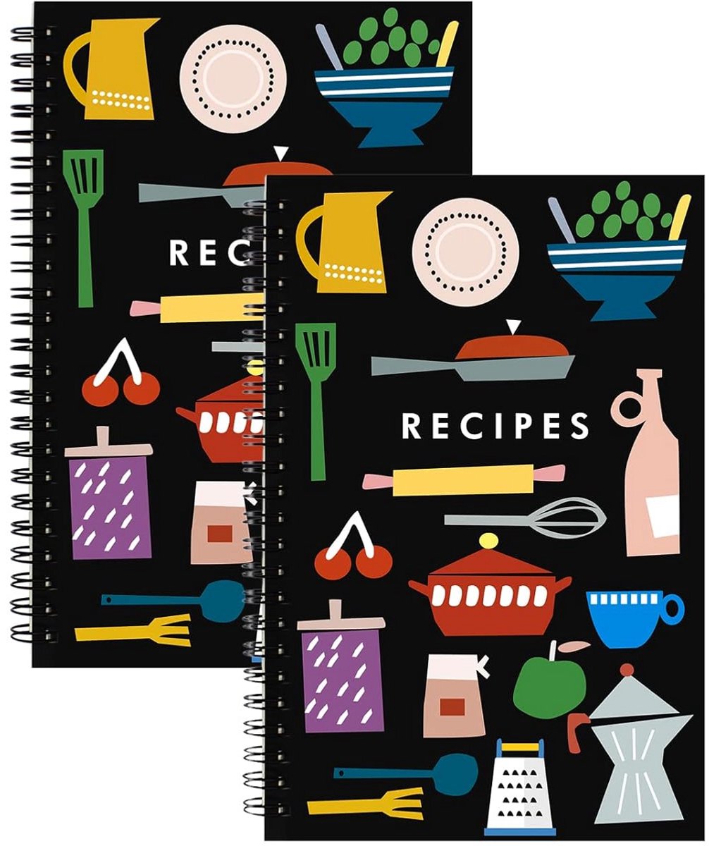 2-Pack Receptenboek A5 Formaat - Persoonlijk Receptennotitieboek voor Koken