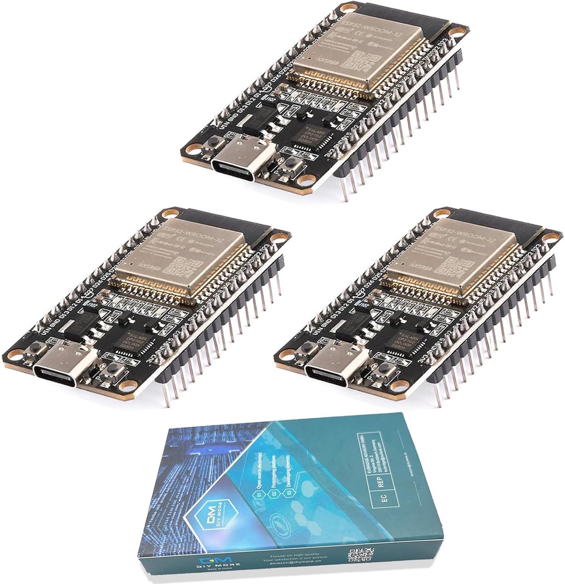 3PCS USB-C Modules voor ESP32 NodeMCU Ontwikkelingsbord - WLAN WiFi Bluetooth CP2102 Chip