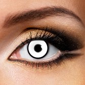 Partylens® witte kleurlenzen - White Manson Demon - zachte jaarlenzen met lenshouder - Halloween lenzen