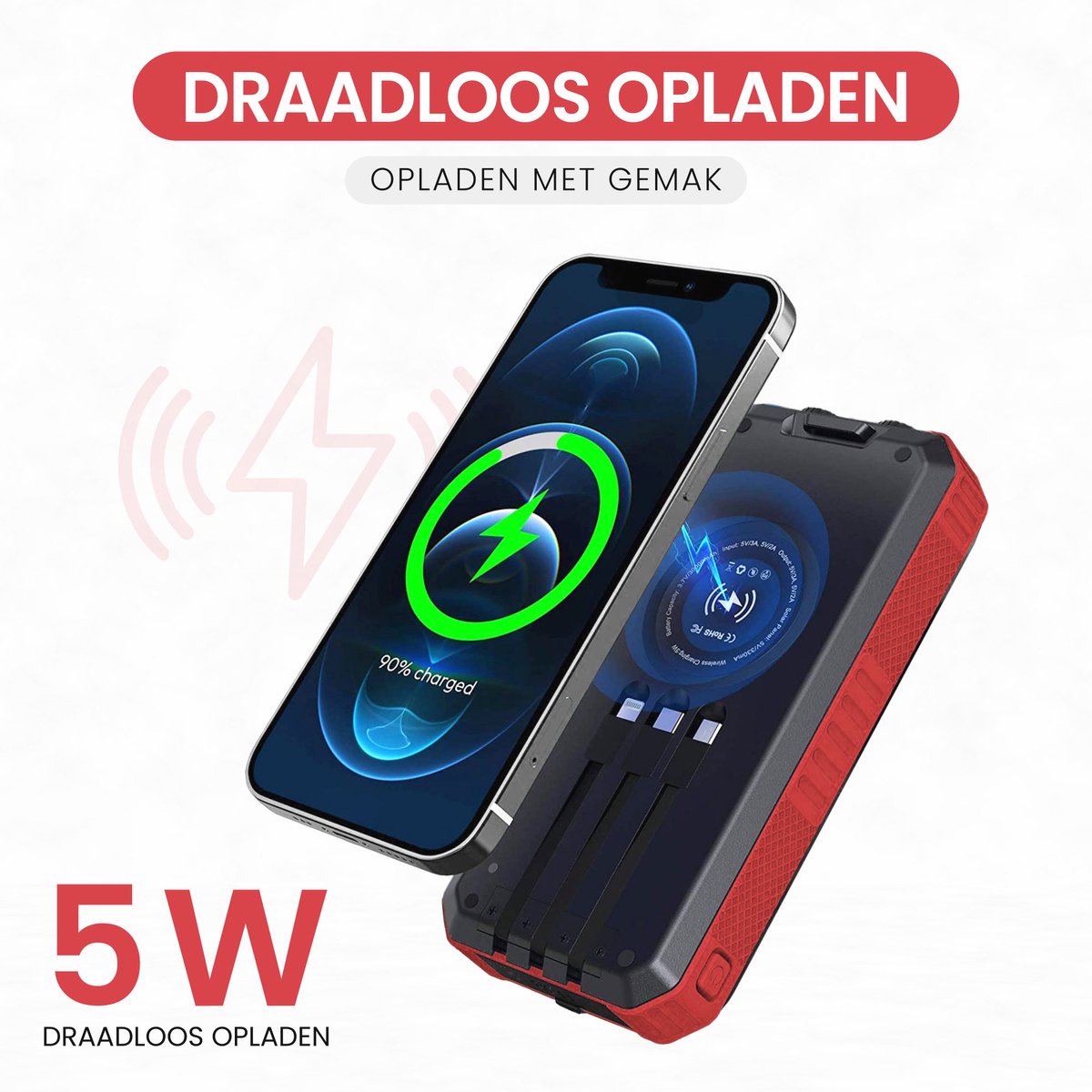 Solar Powerbank Charger - USB A, USB C (EAN: ...1051) - afbeelding 3