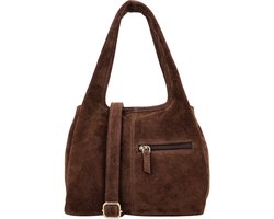 Top 10 Handtassen, Schoudertassen en Crossbodytassen 2026: Charm London Sevilla Suède Handtas Crossbody Bruin