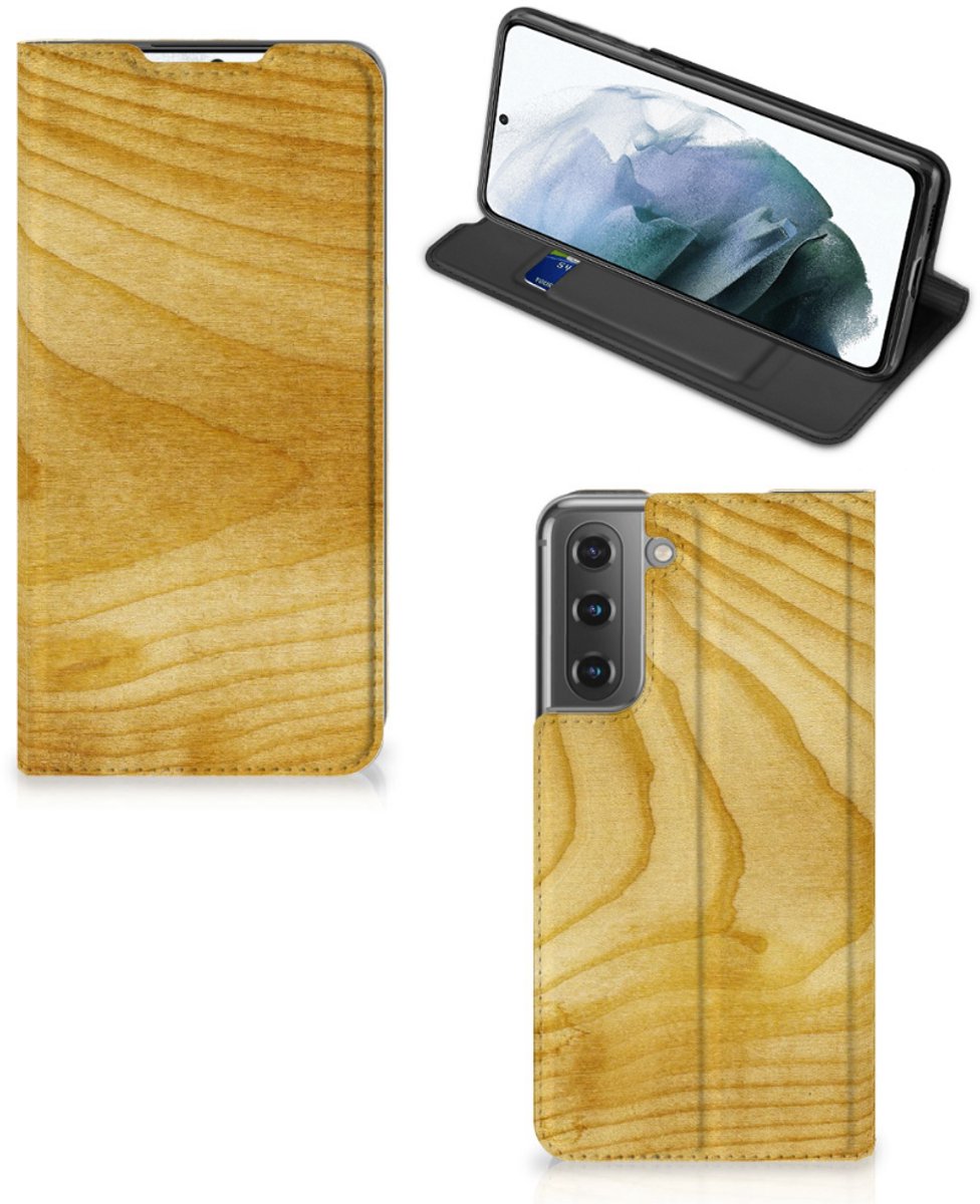 Samsung Galaxy S21 FE Book Wallet Case Licht Hout