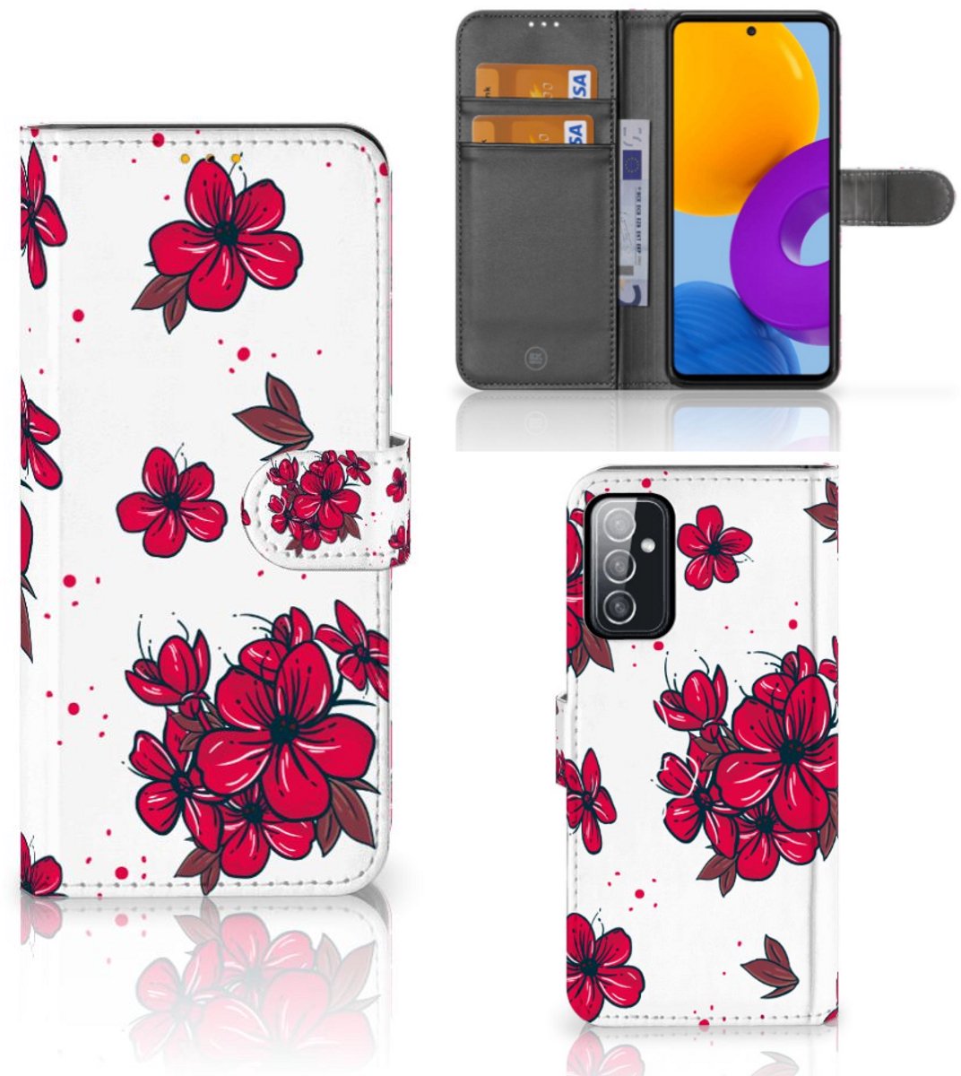 Book Case voor Samsung Galaxy M52 Hoesje Blossom Red