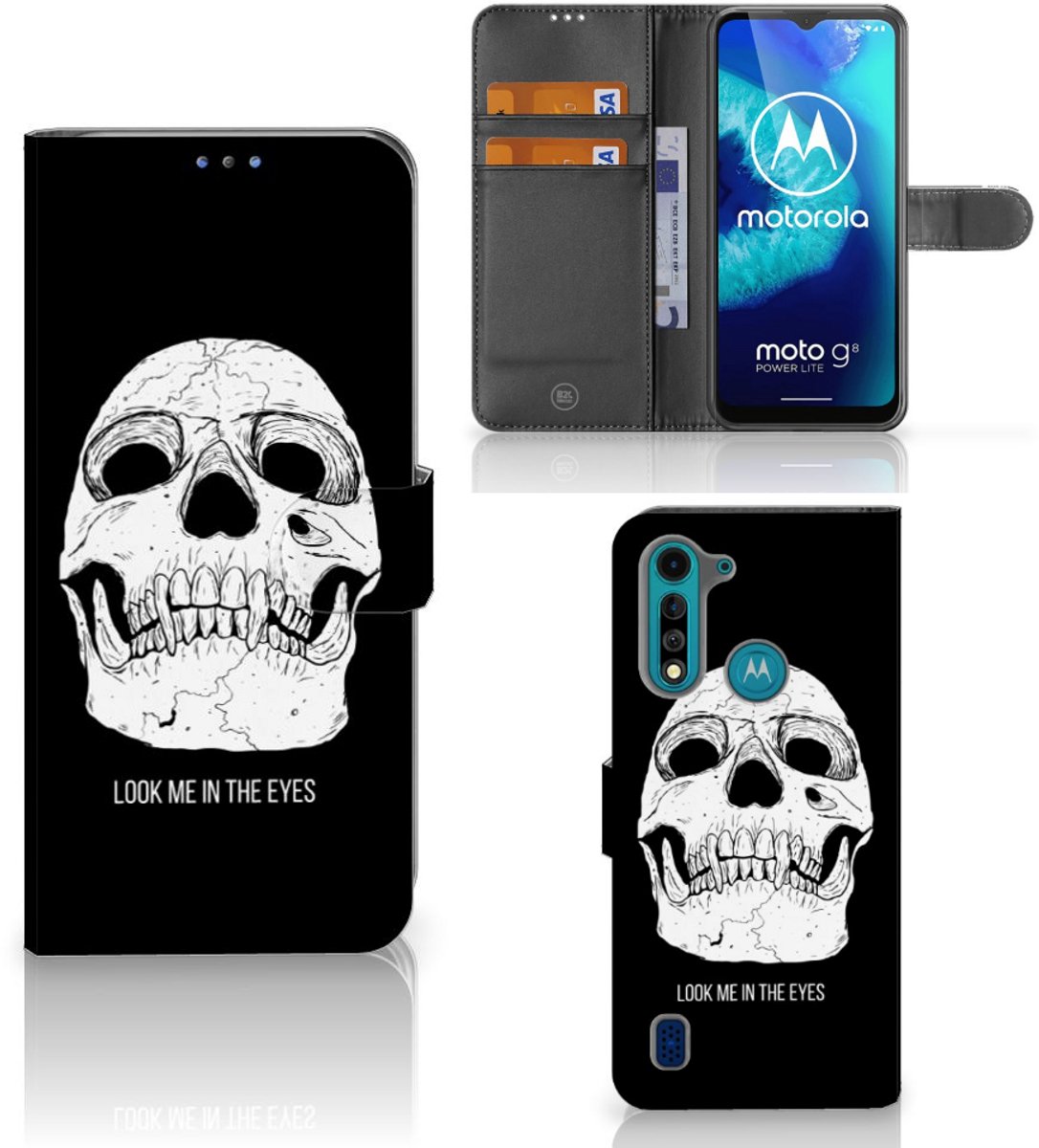 Telefoonhoesje met Naam Motorola G8 Power Lite Skull Eyes