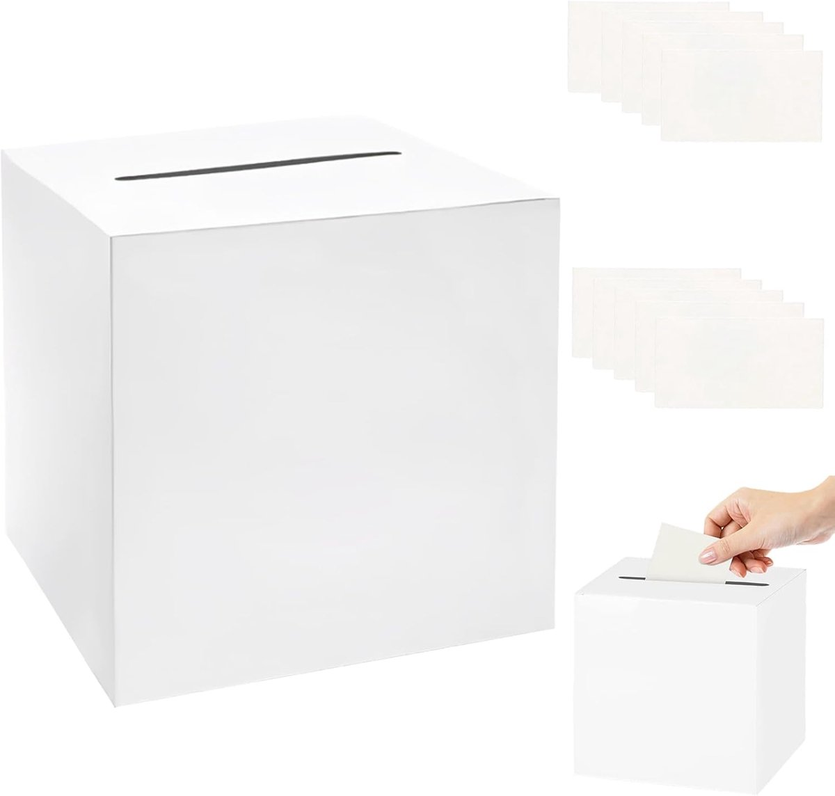 Trouwkaartdoos met 10 Witte Kaarten voor Bruiloft, Verjaardag en Babyshower
