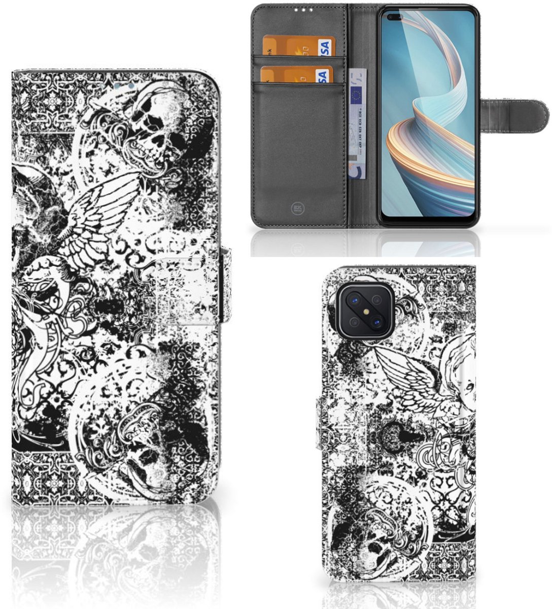 Telefoonhoesje met Naam OPPO Reno4 Z Skulls Angel