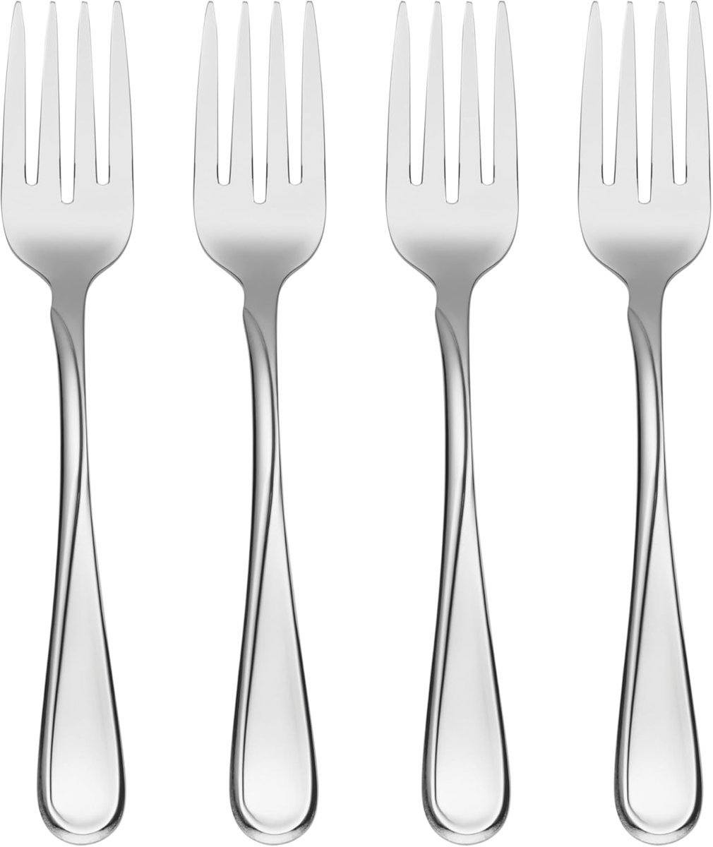 Set van 4 duurzame salade vorken 18/0 roestvrij staal