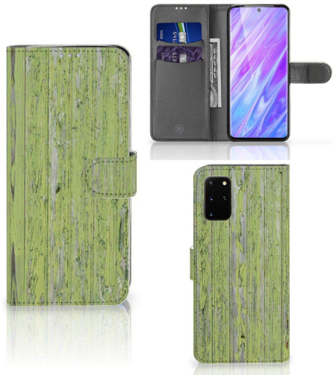 Samsung Galaxy S20 Plus Book Style Case Green Wood