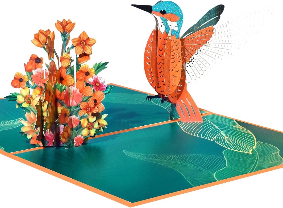 3D Kolibrie Pop-Up Kaart voor Verjaardag, Moederdag, Valentijn en Bedankjes