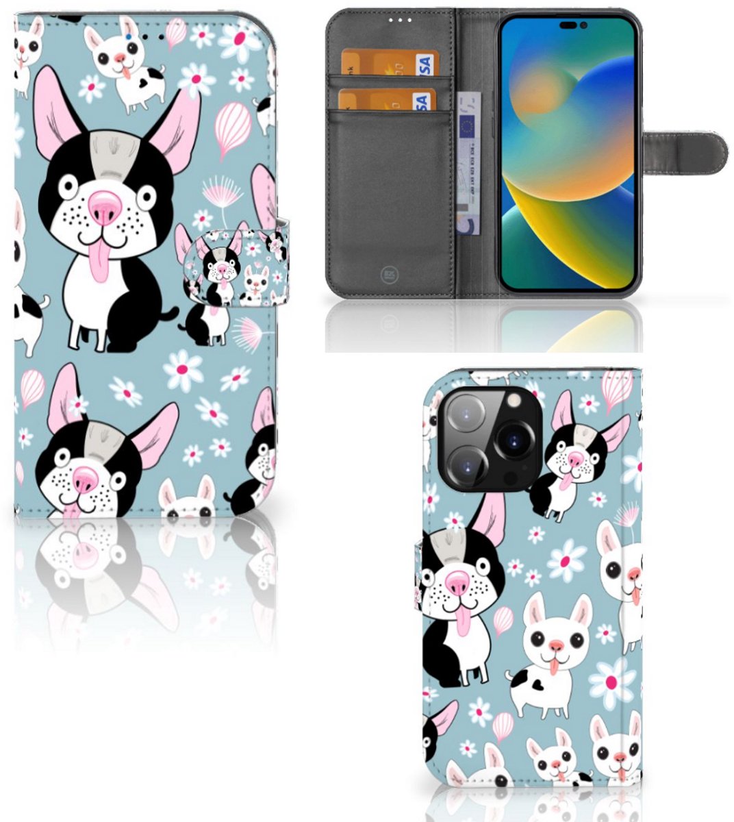 iPhone 14 Pro Max Telefoonhoesje met Pasjes Hondjes