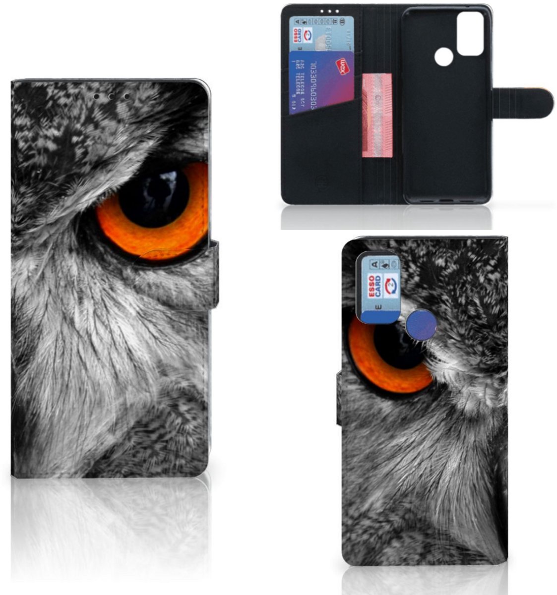 Alcatel 1S (2021) Telefoonhoesje met Pasjes Uil