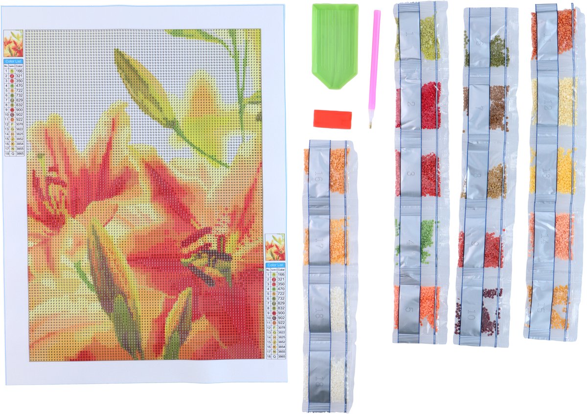 Diamond Painting - 30x40 cm – Diamond Painting Kit met Steentjes – Diamant Schilderij Knutselset – Diamond Art voor Volwassenen en Kinderen – DIY Hobby Set - 1 Willekeurige Variant — afbeelding 4