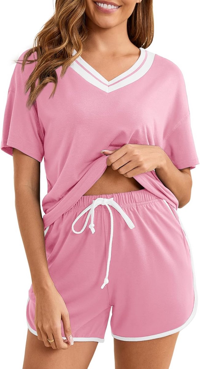 Korte Pyjama Set voor Dames | Zomerse Loungewear | Katoenen Twee-Delige Pyjama