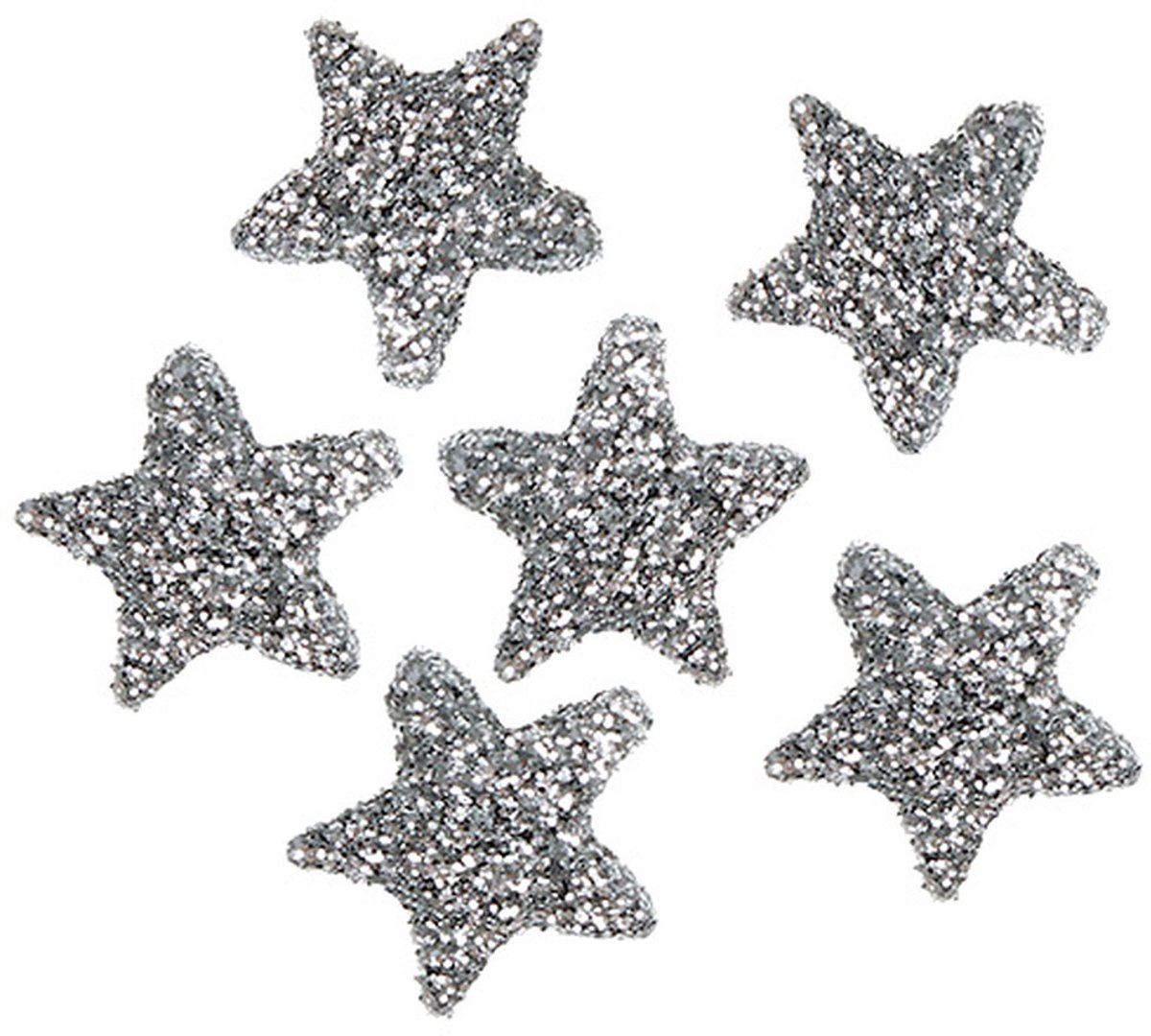 Ster Glitter 1,5cm voor het strooien van zilver 144st, 144 Stück