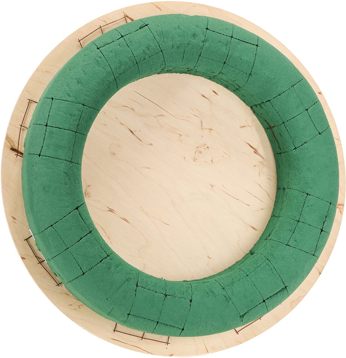 Steekschuimkrans op hout nat steekschuim groen Ø29cm