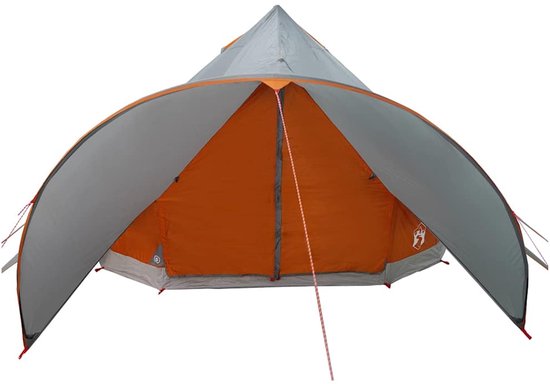 vidaXL - Teepee - Tent - voor - 5 - Personen - Grijs - en - Oranje - 415 - x - 415 - x - 247 - cm van Merkloos — afbeelding 3