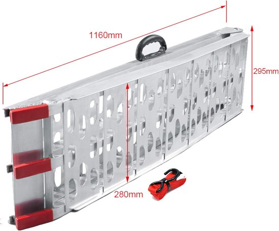 Bol Ramp Vouwbare Aluminium Ramp – 226 cm – Maximaal 340 kg – Motor laad ramp | bol