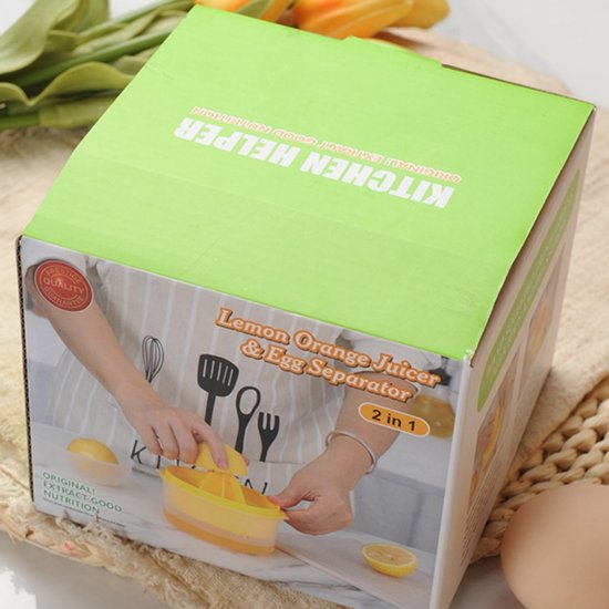 1 stuk - Multifunctionele citruspers - Eiwitscheider Sapfilter - Essentieel voor bakken en keuken - Food-grade materiaal drukpers - Lange levensduur - Geel — afbeelding 5