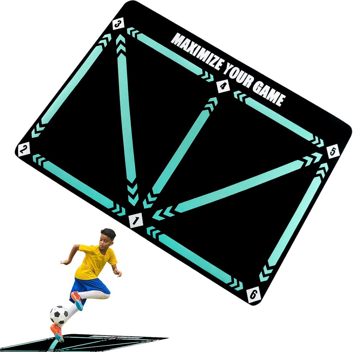 Voetbal Trainingsmat 60x90 cm - Balbeheersing & Dribbel Oefeningen - Antislip Voetbalaccessoire